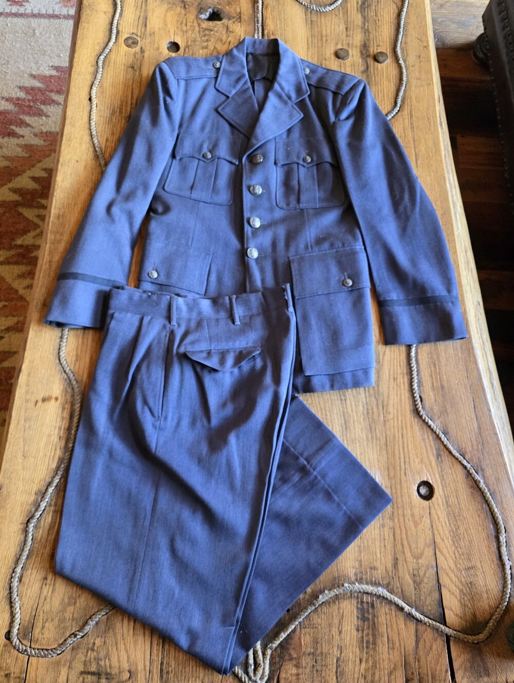 US Airforce Service Dress Uniform Set Blue Wool Korean War Era